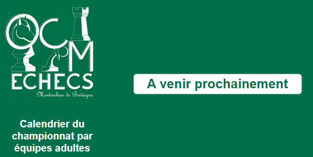 Calendrier du championnat par équipes adultes