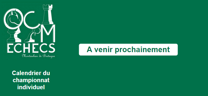Calendrier du championnat individuel